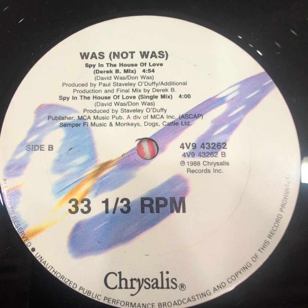 Was Not Was Spy In The House Of Love 12 inch Vinyl Single 1988 Chrysalis 4V9 432 - Picture 6 of 6